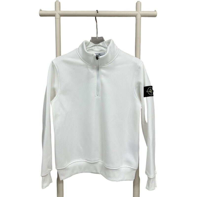 Stone Island New Spring and Autumn Style Ins Compass Badge Half-Zip Pullover Solid Color Stand Collar Loose Sweatshirt for Men