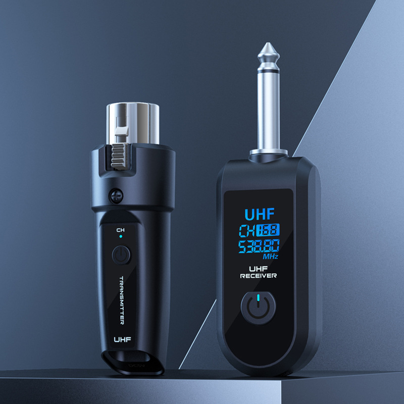Sistema de micrófono de conversión de cable de granada inalámbrica Transmisor receptor de instrumentos musicales Micrófono de mano de bobina móvil Uno arrastrar dos