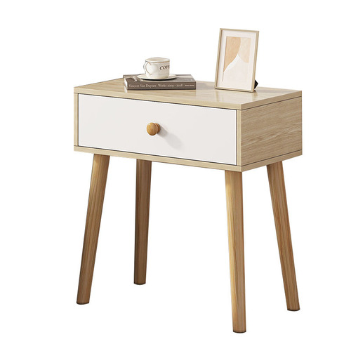 Bedside table simple modern bedside storage cabinet solid wood legs mini small apartment economical Nordic bedside small cabinet
