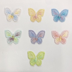 カラー幻彩金線網糸刺繍蝶服装補助材料刺繍パッチ