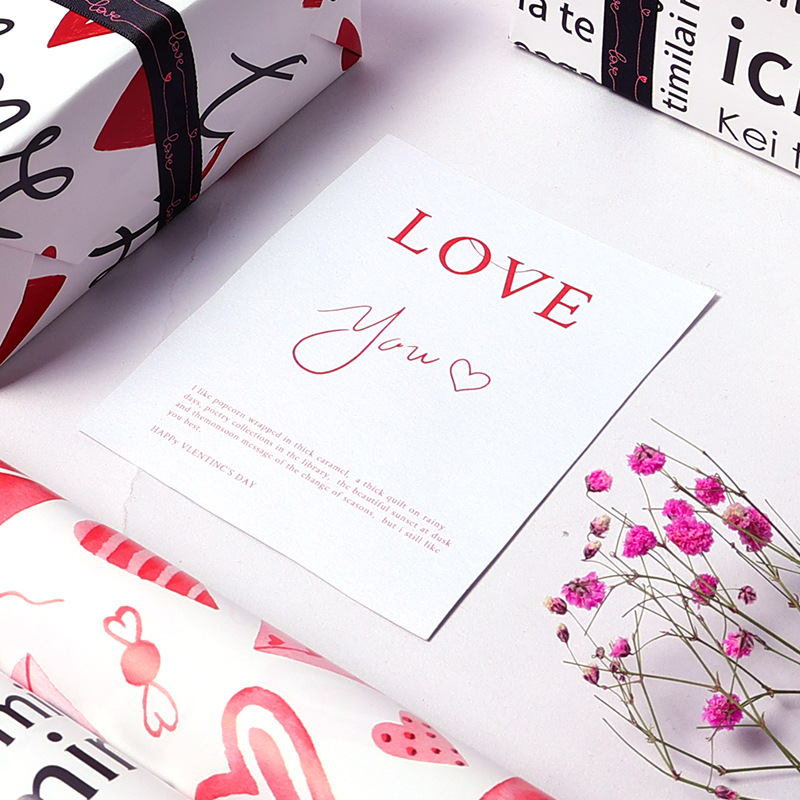 Tarjeta de felicitación directa del día de San Valentín tarjeta LOVE YOU tarjeta de felicitación de cumpleaños Qixi papel perlescente especial sola página al por mayor