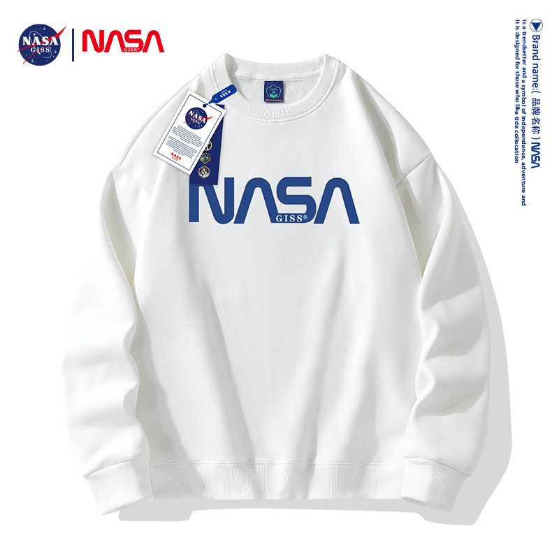 NASA Joint Sweatshirt Men's Round Neck Casual Fashion Spring and Autumn Round Neck Loose American Heavy Pullover Jacket Top
