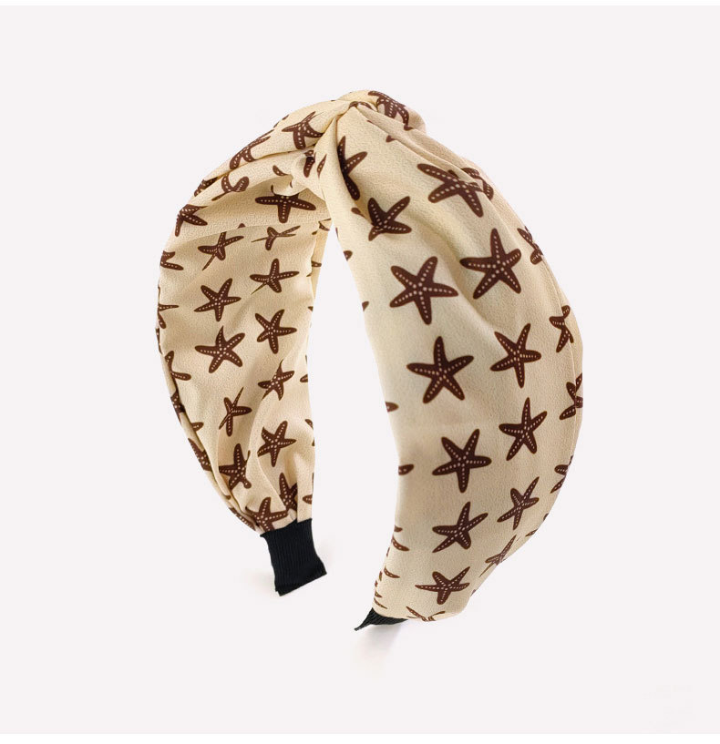 Starfish Printed Wide-brimmed Knot Retro Headband Wholesale Jewelry Nihaojewelry display picture 4