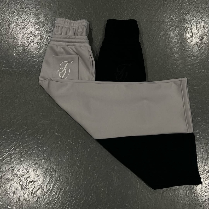 Ck118040 European and American Cross-Border Casual Simple Couple Fashion Creative Double Waist Embroidered Foldable Sweatpants Wholesale