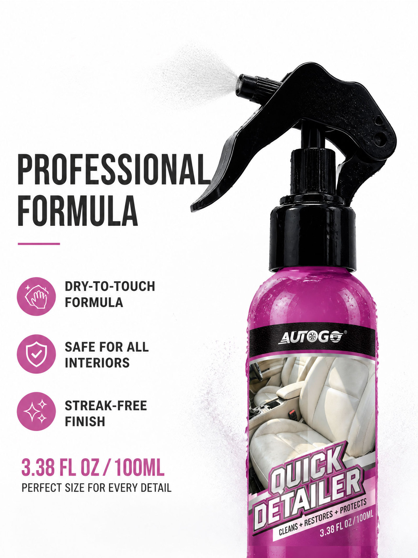 AUTOGO Car Interior Cleaner: A gentle formula for cleaning, maintaining, and restoring car interior components