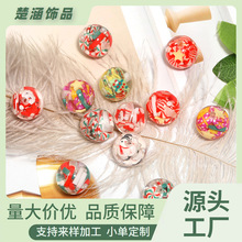 亚克力七彩创意圆珠子diy手工制作发圈手链饰品材料配件跨境批发