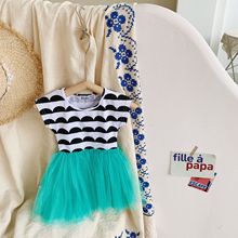 包邮夏款清仓特价 21158小清新绿色网纱女童连衣裙