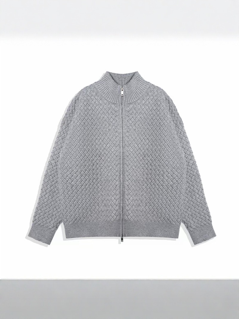 2025 primavera y otoño con collar cremallera cardigan de hombre chaqueta casual suelta comercio exterior transfronterizo explosión