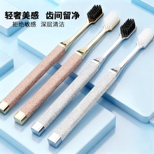 地久牙刷软毛高级成人镀金家用双支套装清洁护齿独立包装批发
