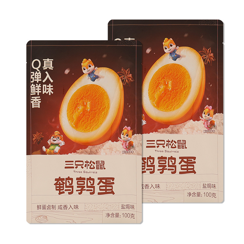 三只松鼠鹌鹑蛋100g袋装卤蛋独立包装盐焗卤味零食休闲小吃