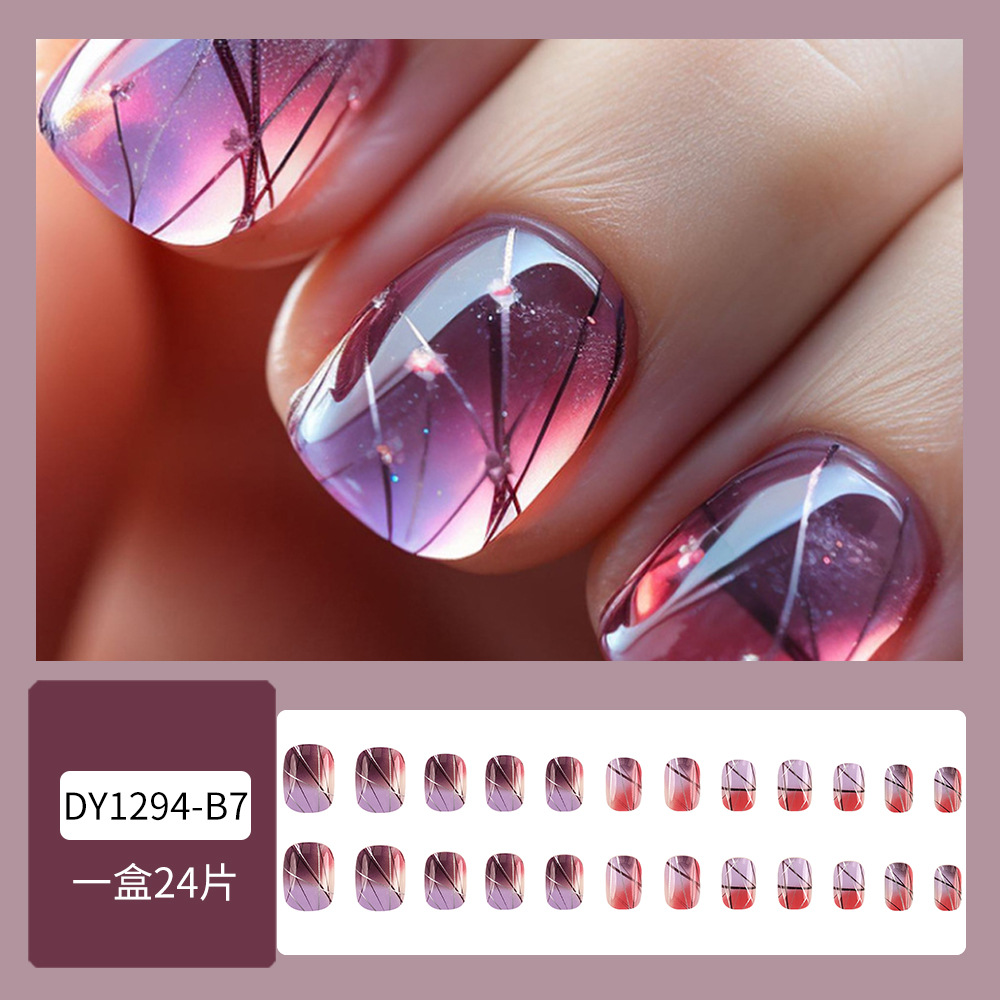 Puntas de uñas postizas de estilo europeo y americano, piezas de uñas desmontables de longitud media, uñas usables, puntas de uñas puras y elegantes.
