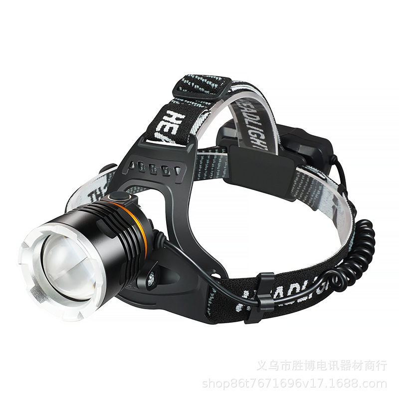 Transfronterizos al aire libre P50 aluminio camping pescar por la noche lámpara USB recargable auricular luz de largo alcance LED luz de pesca