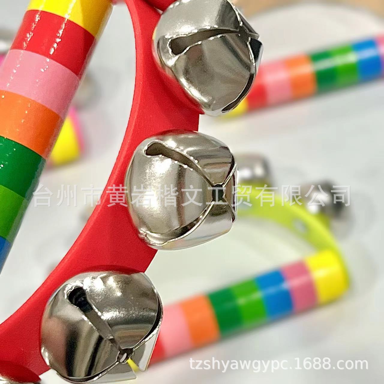Al por mayor semicírculo de madera de mano sonajero infantil ayudas didácticas música infantil educación temprana instrumento de percusión juguete herradura campana