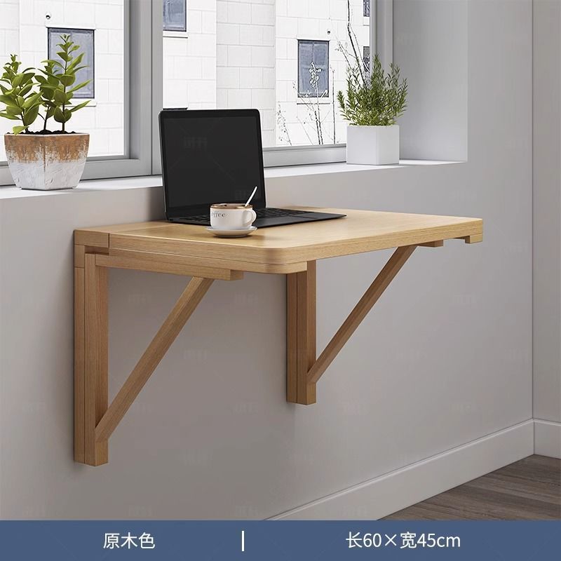 Mesa plegable en pared de madera sólida, mesa de computadora colgada en pared, mesa de escritorio, mesa de comedor colgada en pared, dormitorio cama contra la pared