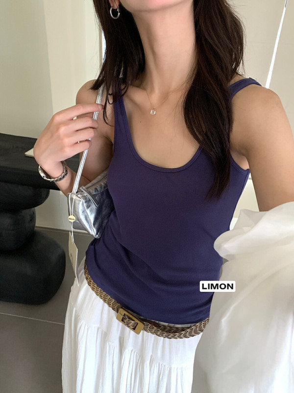 THE LEMON 柠檬绿茶修身显瘦美背背心吊带女2025秋装辣妹纯欲上衣|undefined
