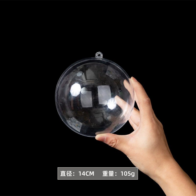 acrylic transparent ornament ball, split fillable, for Christmas and window displays, 4–20 cm