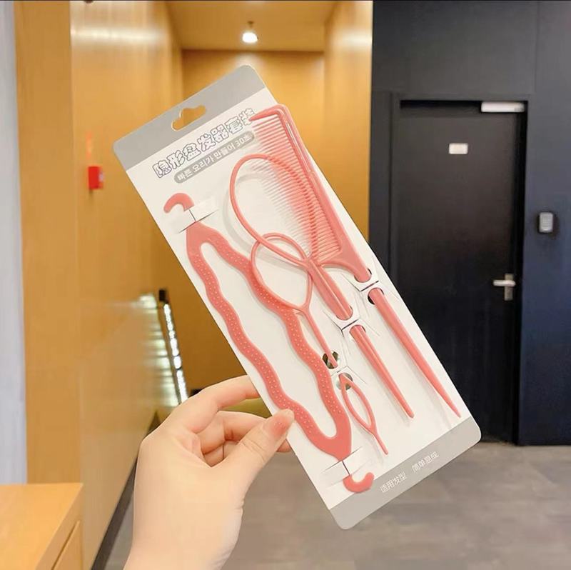 髪を編む道具4点セット 大人子供用 簡単ヘアツール 編み込みツール メーカー直販|undefined