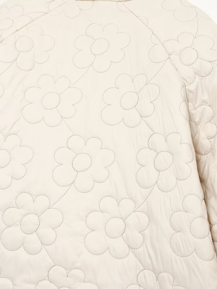 Damenbekleidung Herbst Winter neue blumenbedruckte Baumwolljacke_voghion.com