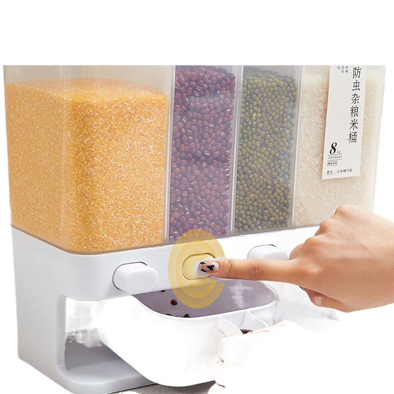 Cubo de arroz dividido, kg domésticos, sellado de capacidad, a prueba de insectos y humedad, caja de almacenamiento de arroz de cocina, clasificación de granos integrales, Weidong