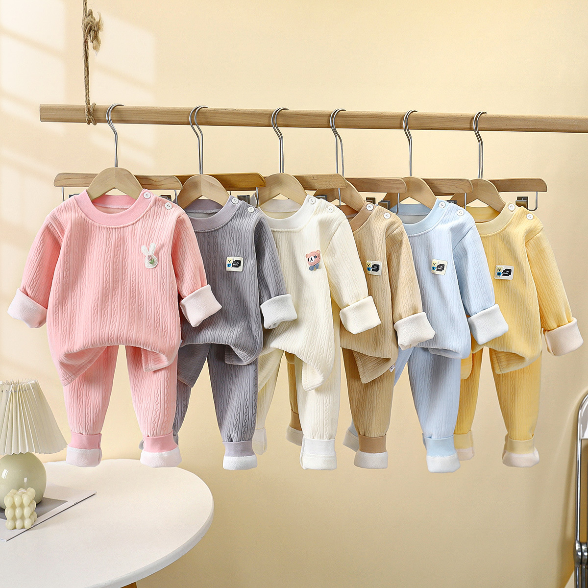 保暖衣套装秋冬季加绒加厚保暖两件套睡衣家居服女童秋装韩系童装