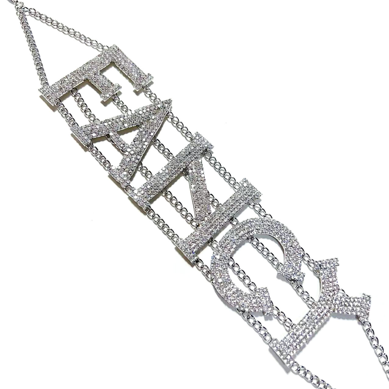 Multi Layer Hip Hop Choker With Rhinestone Letter Charm_voghion.com