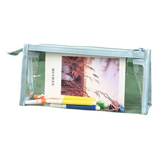 Spot transparent pvc zipper bag cosmetic bag student color stationery bag travel wash plastic storage bag wholesale