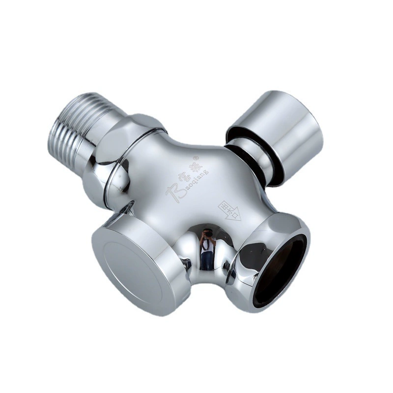 Flush Valve copper hand-press bidet toilet flush valve self-closing with delay four-way factory wholesale