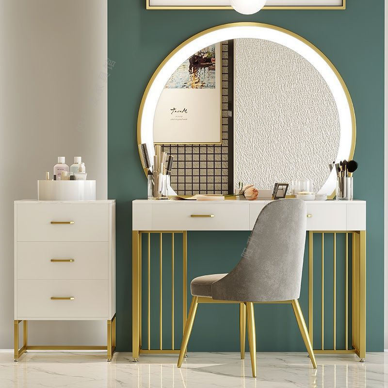 Beauty Salon Studio with Light Dressing Table Light Luxury Marble Studio Special Makeup Table Makeup Professional Dressing Table