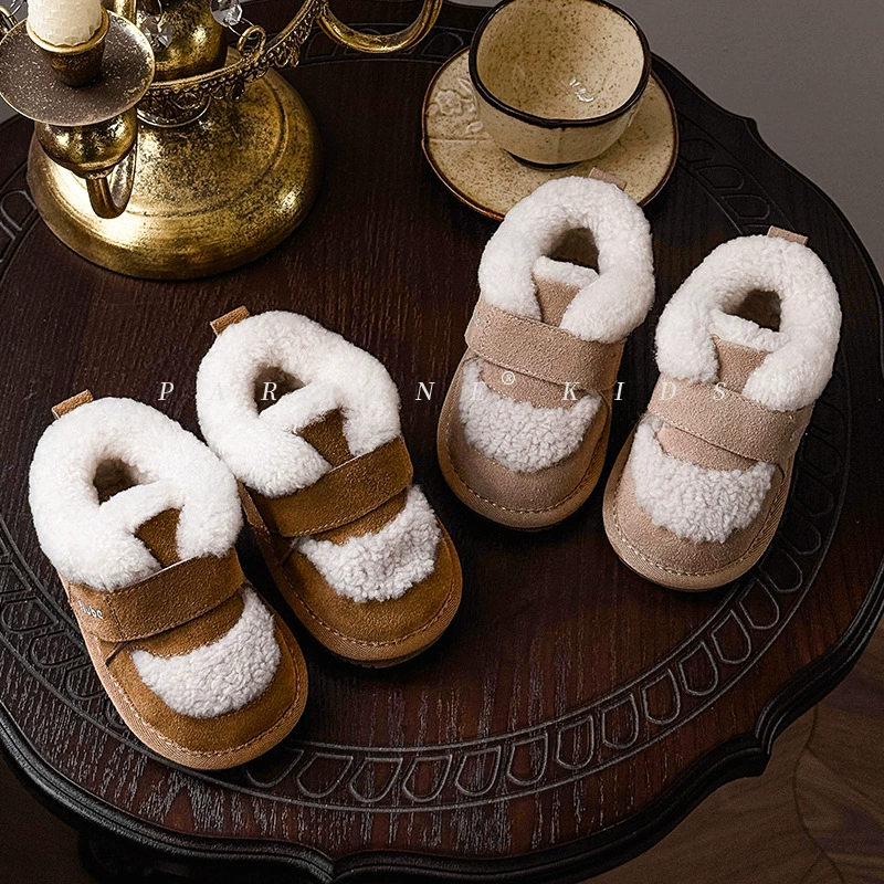 Натуральные кожаные зимние утепленные ботинки на флисовой подкладке, новые мужские и женские теплые снежные ботинки из хлопка, 2025 год, северо-восточные.