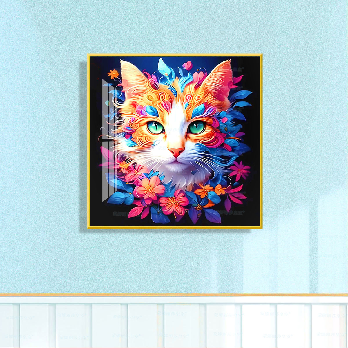 Mona Lisa real cruz de color gatos nuevos adorables animales de moda moderna pintura decorativa simple bordada a mano image 2
