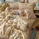 Class A maternal and infant cotton four-piece set new cotton bed sheet quilt cover bed hat student dormitory three-piece bedding