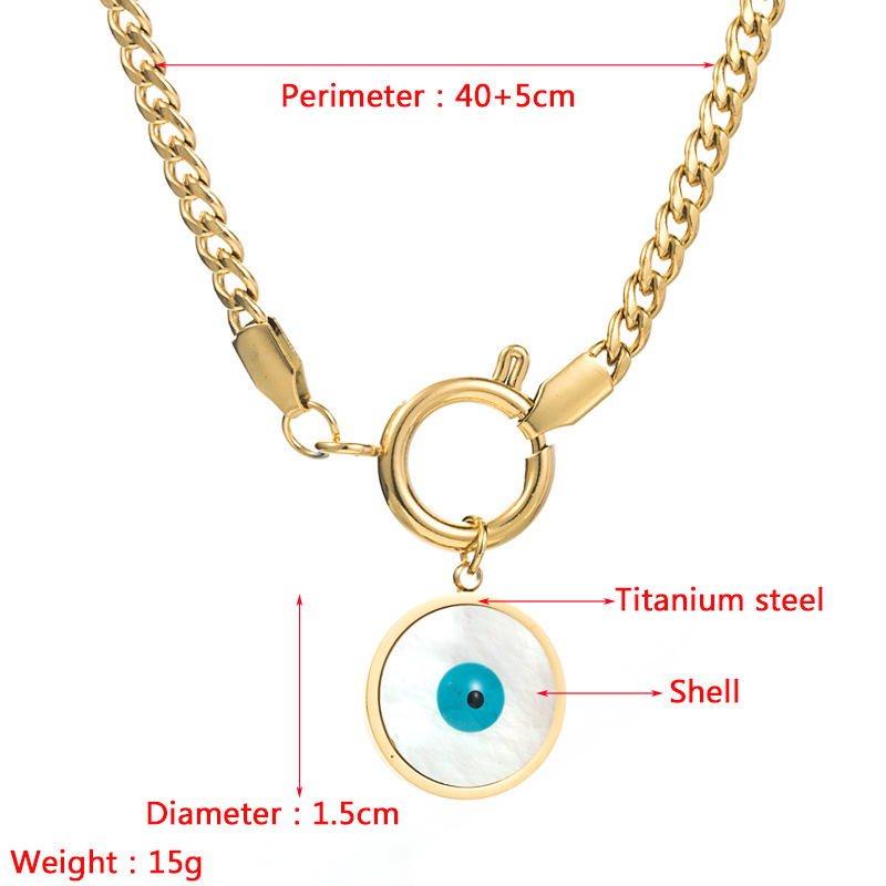 European And American Fashion Pendants Devil's Eyes Titanium Steel Necklace Female display picture 1