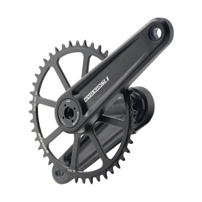 Evosid Road Bike Crank Dub29Mm Hollow One-Piece Ultra-Light Crankset Gxp Three-Pin Crankset Single and Double Disc