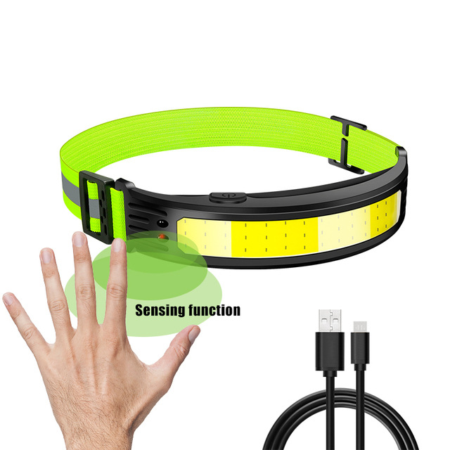 Transfronteriza nueva COB faro USB recargable al aire libre del reflector faro luz roja advertencia inducción corriendo faro