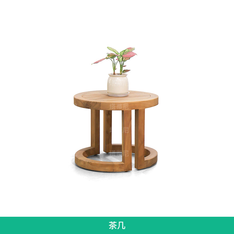 Sofá de madera maciza al aire libre patio jardín villa muebles de ocio al aire libre impermeable sofá de teca anticorrosivo