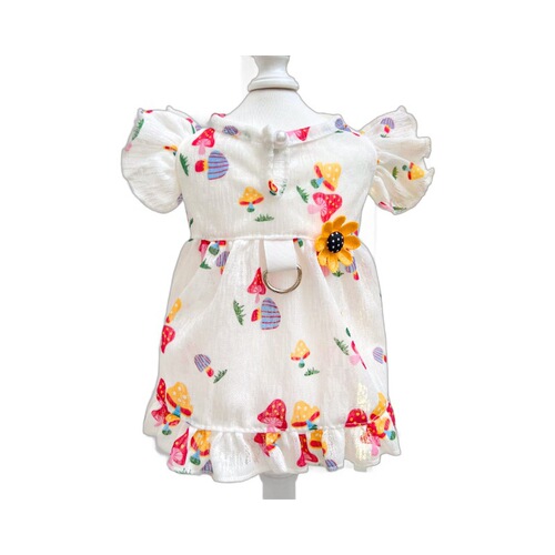 Pet Cat Lead Outwear Love Summer Dress for Dogs and Cats, Corgi Dog Clothing Accessories