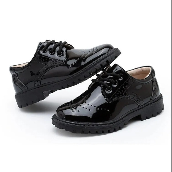 Black shoes for boys for students English style