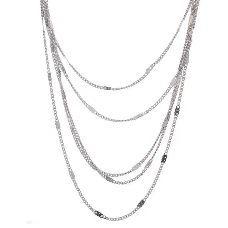 13g Weight Layered Necklaces Classification 1 Piece Quantity Party, Carnival, Street Occasion Alloy Material Solid Color Pattern Women's Gender Plating Design Streetwear Style Streetwear Solid Color Alloy Plating Women's Layered Necklaces 8