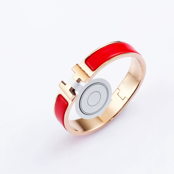 High version H bracelet. Rose gold+red