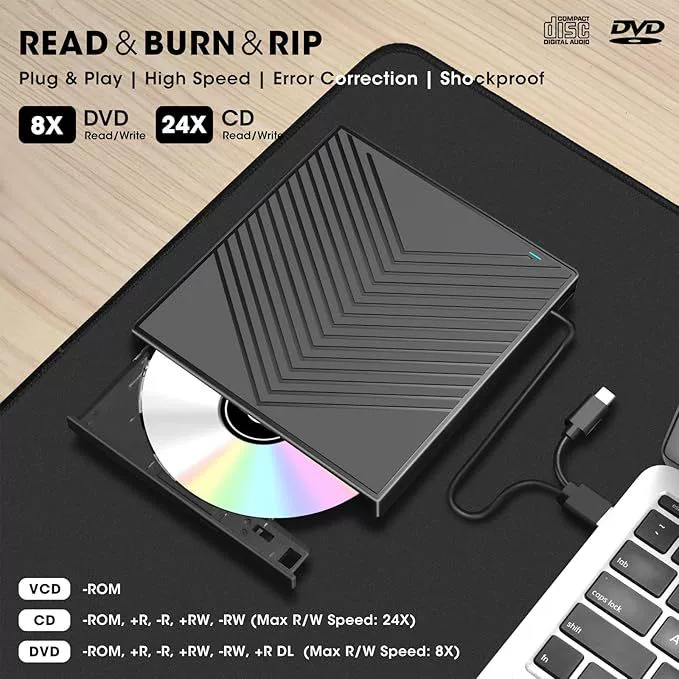 Внешний USB DVD-привод для ноутбука, универсальный оптический привод-записывающее устройство, семи-в-одном ультратонкий дисковый привод