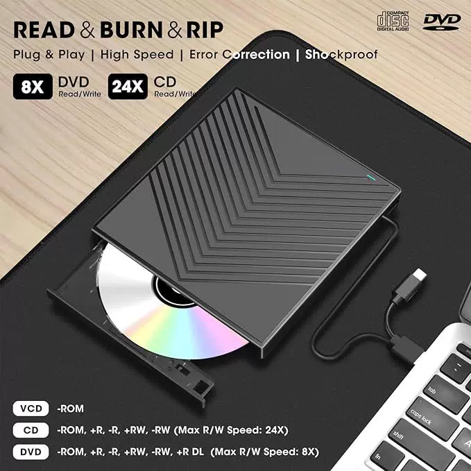 Внешний USB DVD-привод для ноутбука, универсальный оптический привод-записывающее устройство, семи-в-одном ультратонкий дисковый привод