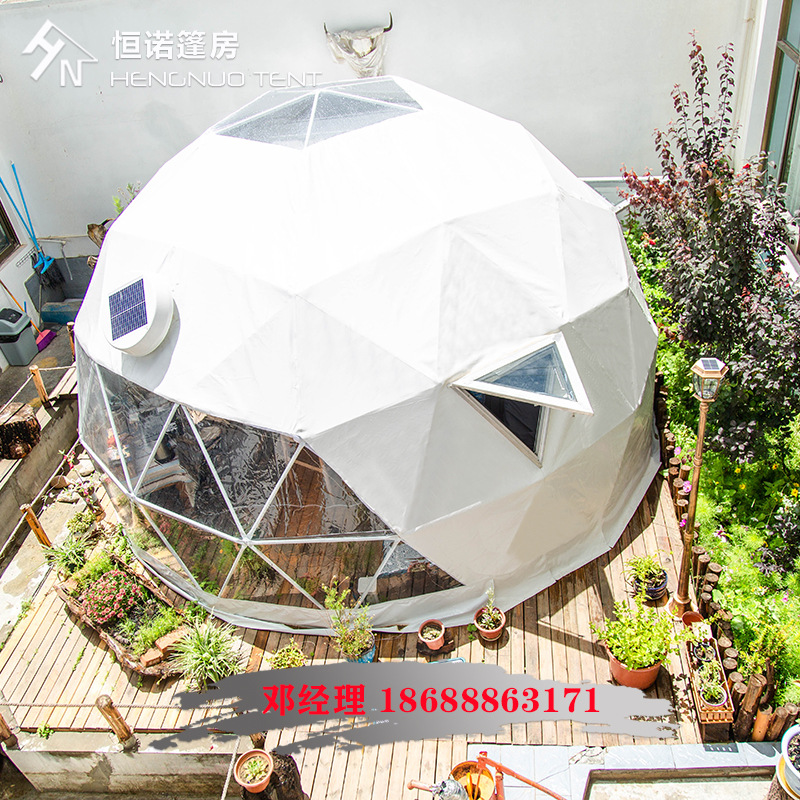 成都6米直径星空酒店帐篷 户外网红民宿球形帐篷配套卫浴上门安装
