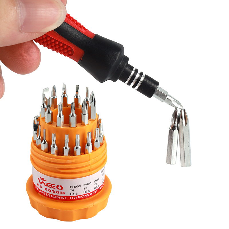 31 en 1 Telecom teléfono móvil desmontaje herramienta de reparación reloj destornillador venta de fábrica conjunto de destornillador combinado multifunción