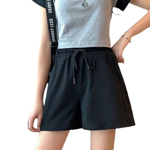 Cross-border foreign trade shors black sports shorts summer women loose wide-leg three-quarter pants running casual outside wear ozon