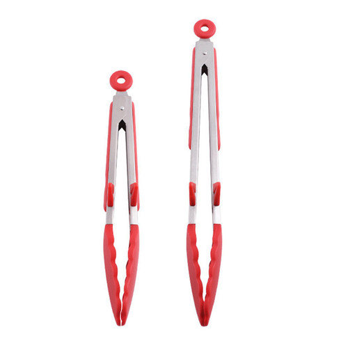 Stainless steel food tongs multifunctional silicone non-slip barbecue food tongs bread cake steak tongs baking tool