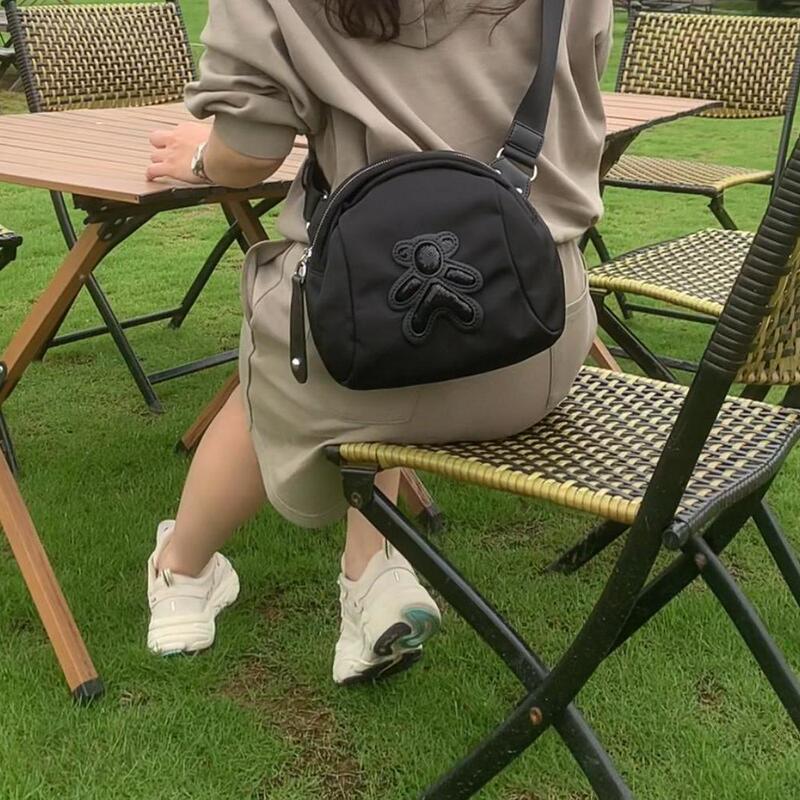 Crossbody Bag for Women 2025 New Style Bear Backpack Genuine Versatile Casual Trendy Shoulder Bag Street Style Shell Bag