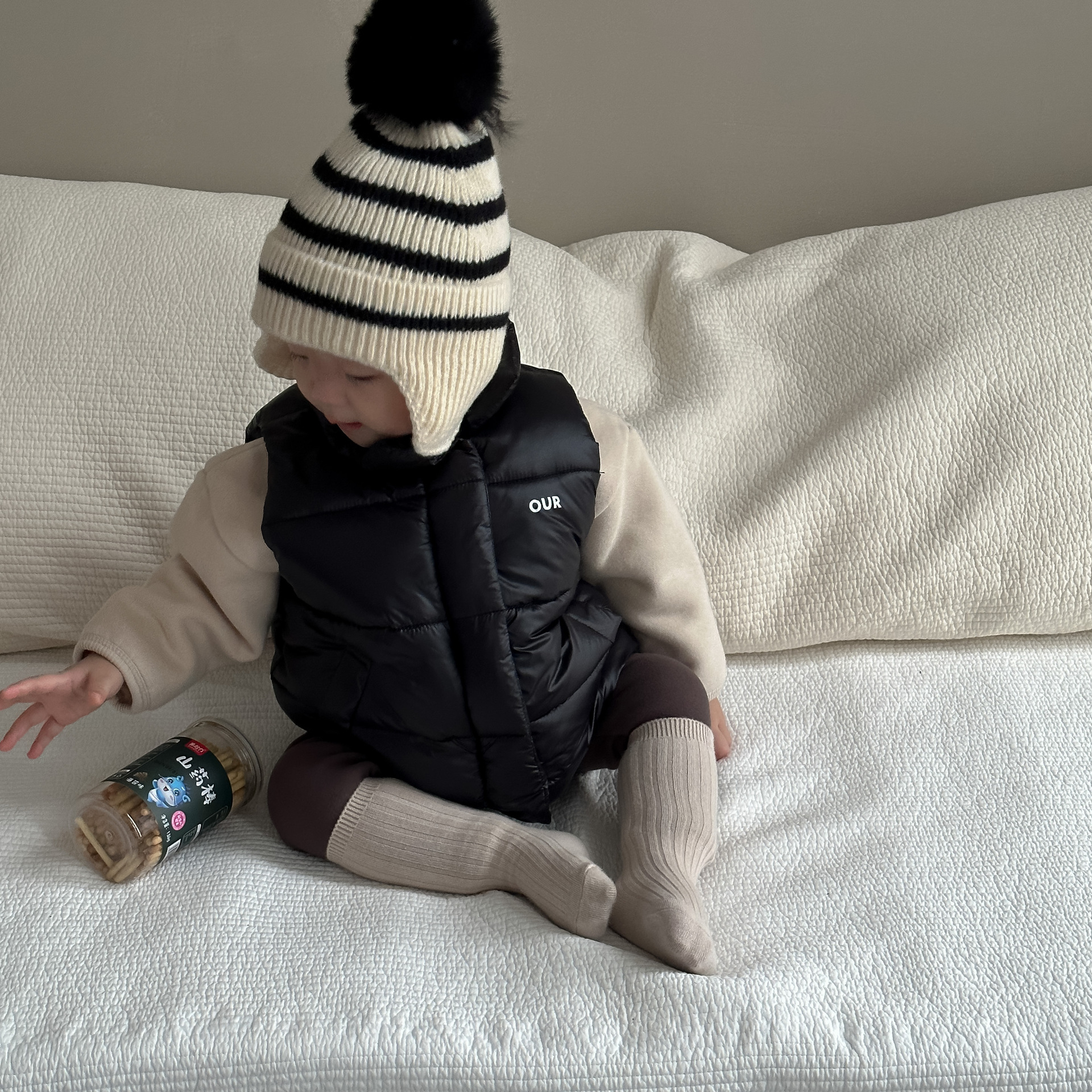 Invierno de invierno de niños, niños y niñas, bebés de algodón, abrazadera de caballo, ropa infantil coreana, chaleco cálido para bebés