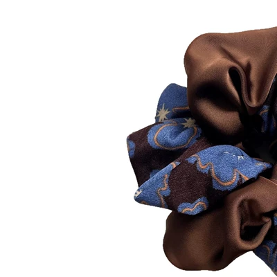Style, Retro Printed Satin Hair Tie — Saç üçün rezinlər