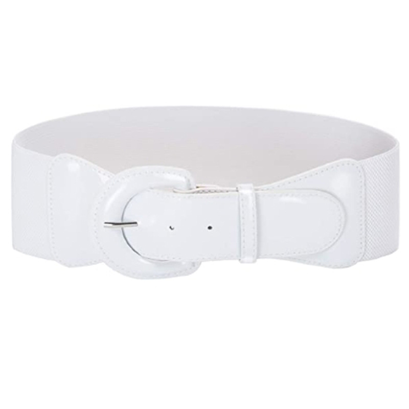 Transfronteriza hebilla elástica cinturón Vintage para las mujeres con abrigo cintura sello decoración vestido ancho cinturón fábrica al por mayor