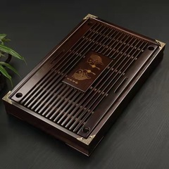 実木茶盤家庭用工夫茶器茶台茶海茶托シンプル貯水トレーミニトランペット茶座